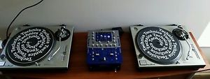 Two Technics SL-1200MK2, Numark Mixer and Vinyls Combo