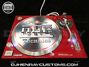 1 custom Candy Red & Chrome Technics SL 1200 mk5 white leds powder coated