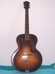1939 Supertone Harmony Arch top F-hole guitar Sunburst Spruce top  used & Rare