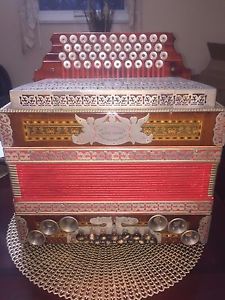 Austrian 4 Row Steirische Harmonika Button Box Accordion C,F,Bb