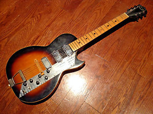 1960's K1963 Kay Value Leader Triple 3 Pickup Vintage Electric Sunburst Guitar