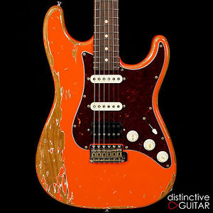 NEW SUHR CLASSIC ANTIQUE RELIC ELECTRIC GUITAR - FIESTA ORANGE - SUPER STRAT HSS