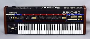 1980's Roland Juno 60 Polyphonic Analog Synthesizer Keyboard 80's Synth Clean