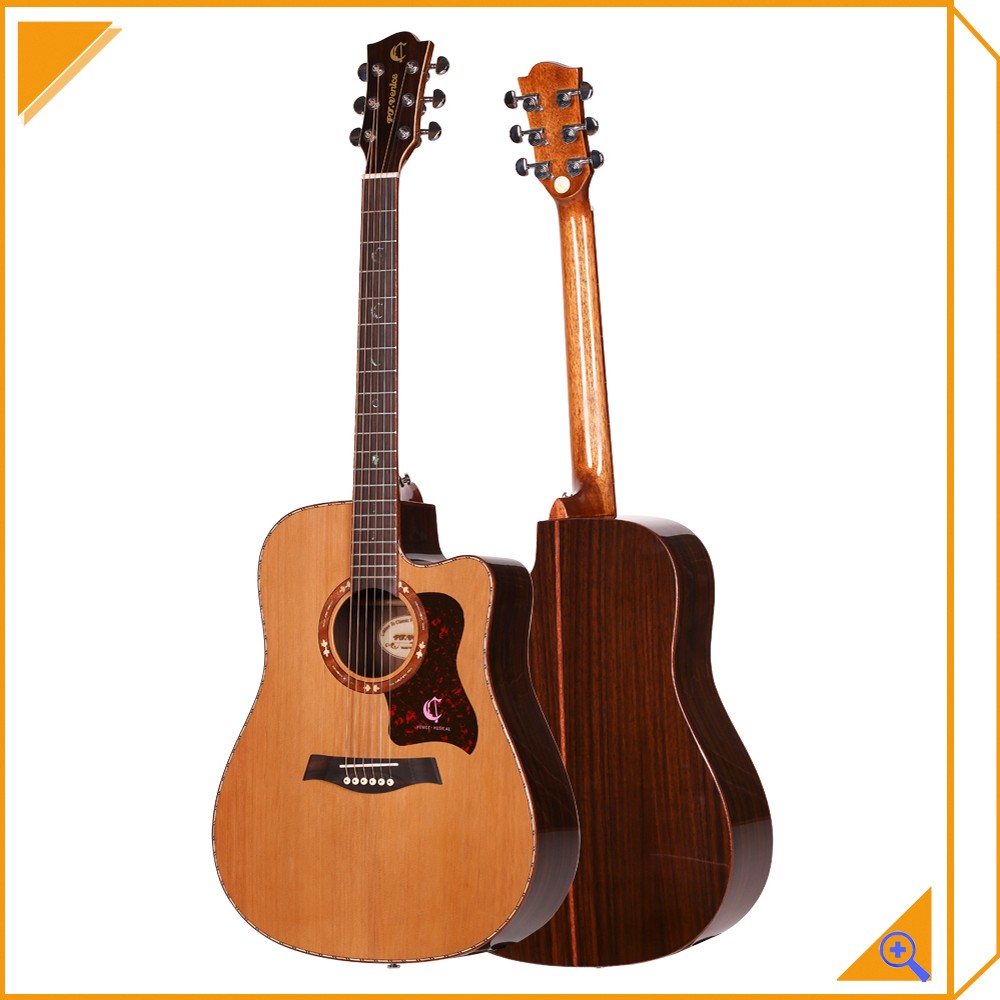 High grade good price red cedar wooden acoustic guitar