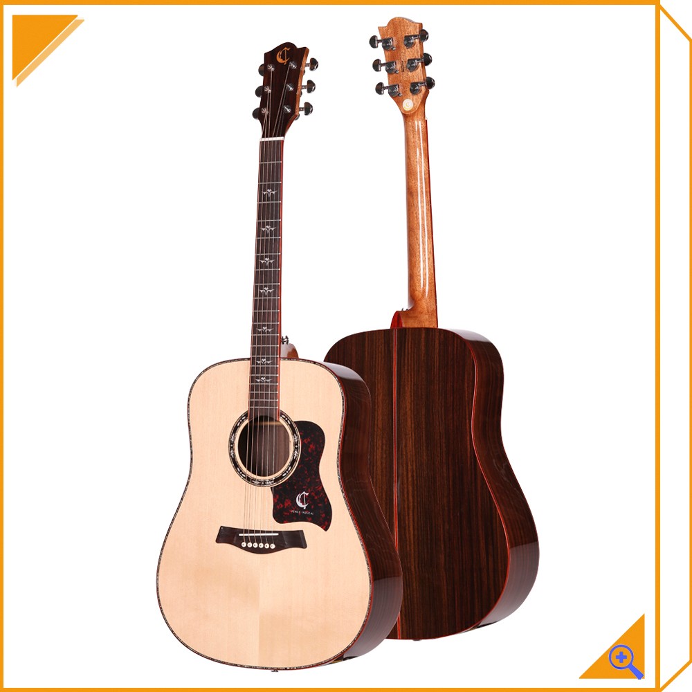 High grade spruce solid top acoustic guitar hand made