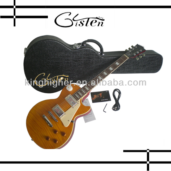 LP style golden yellow electric guitar made in china