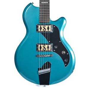 Supro Westbury 2020TM Electric Guitar Turquoise Metallic solid Dbl PU