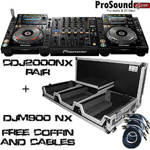 Pioneer CDJ2000NXS Nexus + DJM900NXS Professional DJ System + Free ProXcases Coffin and RCA cables (ProSoundGear Authorized Dealer)