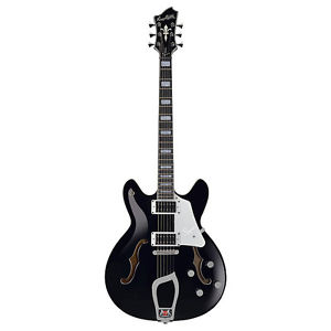 Hagstrom SUVIK-BLK Super Viking Flame Maple Electric Guitar BLACK