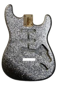 Electric Guitar Body Replacement Silver Sparkle Finish Stratocaster FREE SHIPPNG