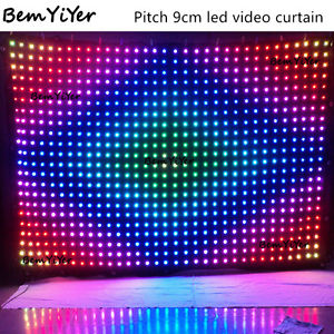 P9cm 2x3m led video curtain/screen SD/remote/dj booth/motion drape/wedding/shows