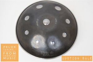 New 9 Note Handpan with bag, F Pelok tuning. None painted finish from Steeltone