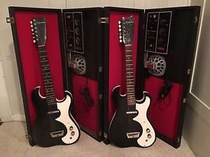 Set Of TWO (2) Vintage Silvertone 1448 Guitars w Tube Amp Cases Danelectro USA
