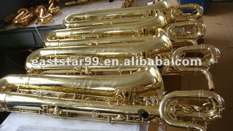 gold lacquer baritone saxophone