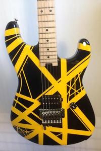 EVH Striped Series Black with Yellow Stripes Electric Guitar
