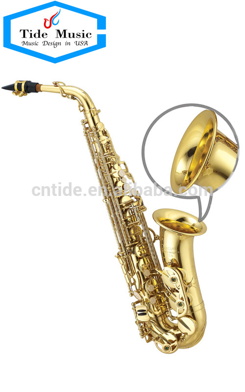High Grade Alto Saxophone New Type Large Bell Gold Lacquer