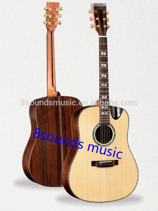 2016 new 42 inches wholesale high end solid spruce wood top customize guitar
