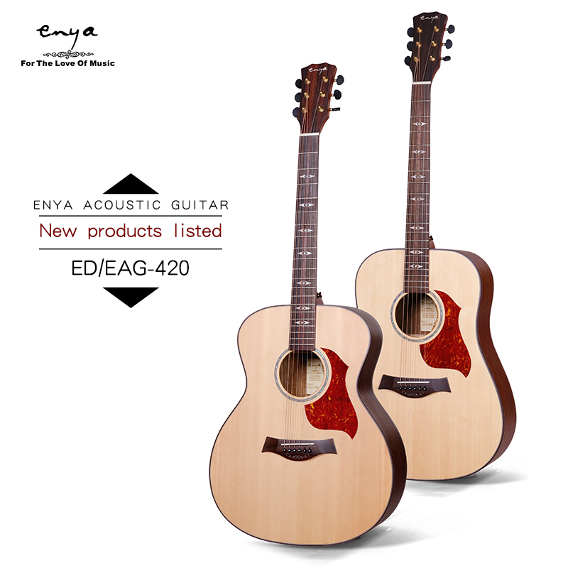 Enya ED/EAG-420 Spruce-walnut solid top acoustic guitar