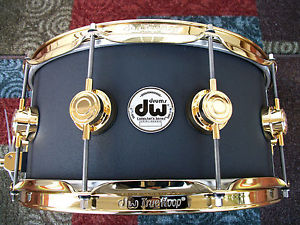 DW 6.5X14 Cast 3mm/5mm Aluminum W/Gold Hrdwr...Black Powder coated Shell!!