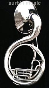 Big Sousaphone 25" Silver Chrome Nickle 3 Valve With Free Case Box & Mouth Pc