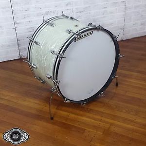 Ludwig vintage Keystone Badge 22" (half) virgin kick drum White Marine Pearl