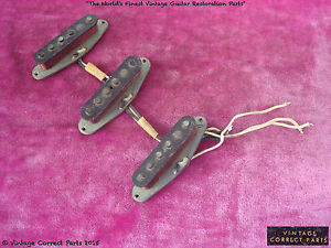 Vintage 1966 FENDER PRE-CBS GREY Bottom Stratocaster Pickup Set Strat 1965 WOW -