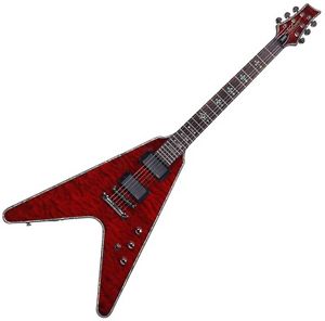 Volcan Nemesis QM V Shape Electric Guitar Red Quilted Maple Top EMG 89 EMG 81TW