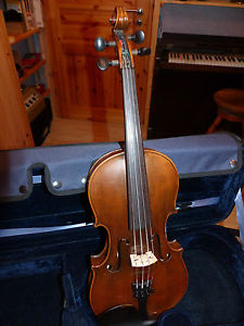 Geige Violine Violin Zettel Dölling Vogtland mit Etui TOP Zustand + Klang