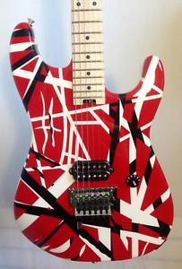 EVH Striped Series Red with White and Black Stripes Electric Guitar