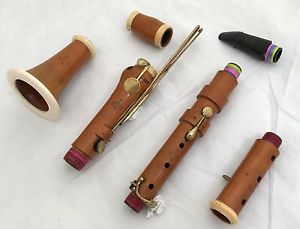 Antique French six keyed Boxwood Bb Clarinet - GODFROY AINE -owner monogram P.C