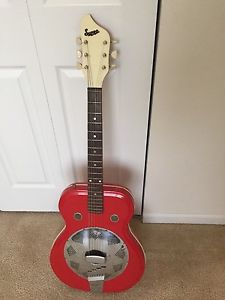 60s Vintage Supro Folkstar Resonator Guitar in Red Res-O-Glas
