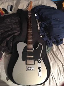 Fender Baritone Telecaster Guitar Silver Black Pick Guard