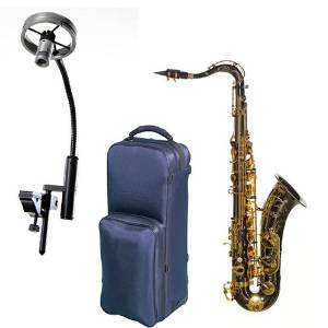 Virtuoso Series Professional Black Nickel Tenor Saxophone Deluxe w/AMT LS Studio Sax Microphone