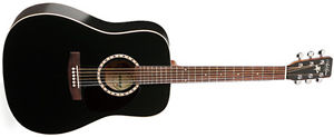 ACOUSTIC ELECTRIC GUITAR ART & LUTHERIE CEDAR BLACK EPM EQ ART124 STEEL STRING