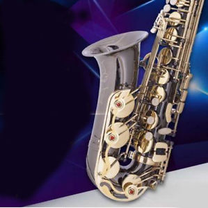 Black Nickel Professional High-Grade E Flat Musical Instrument Alto Saxophone #