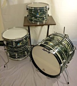 Vintage Ludwig "Black Oyster Pearl" Drum Set - Made in USA