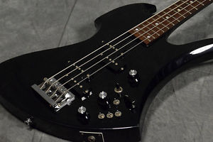 [USED]Burny MB-90 Black Mockingbird type electric bass guitar, j201001