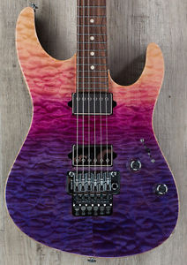 Suhr Modern Carve Top HH Guitar, Custom Purple Gradient, Pau Ferro