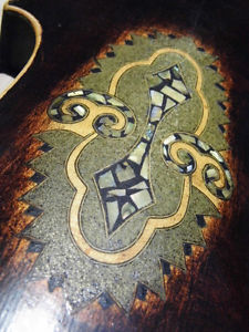 gorgeous old 4/4 VIOLIN fiddle Geige Saxony Germany inlayed mosaic back ~1860