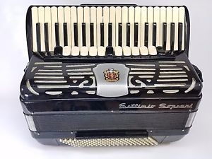 Piano accordion Settimio Soprani black 41 key 120 bass