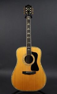 GUILD D-100 Natural w/hard case Free shipping Guiter Bass From JAPAN #L36