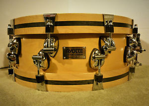 Ayotte Custom 5"x14" Wood Hoop Snare Drum Natural Satin Maple Finish 90s Ray Era