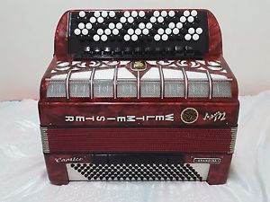 Red  Weltmeister Grandina Button accordion 120 Bass made in  Germany 5 Rows