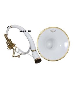 22" TUBA SOUSAPHONE Bb PITCH WHITE COLORED FOR SALE WITH FREE HARD CASE