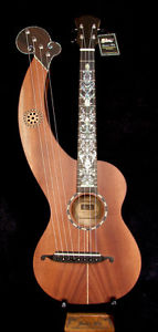 BRUCE WEI Solid Mahogany Baritone Harp Ukulele, Hard Shell Case HU20-2003