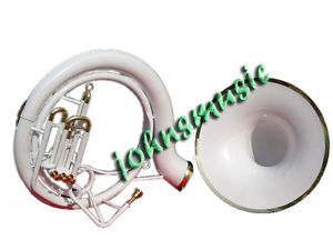 SOUSAPHONE TUBA_WHITE^COLORED 25'' BELL_BB PITCH *W/BAG&MP BRASSITEM