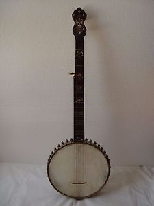 BUCKBEE EARLY ORNATE 5 STRING BANJO, 1870'S-1880'S, HIGH GRADE, VERY RARE