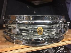 1960's Ludwig Keystone Badge Black Oyster Pearl 3x13 Jazz Snare Drum-