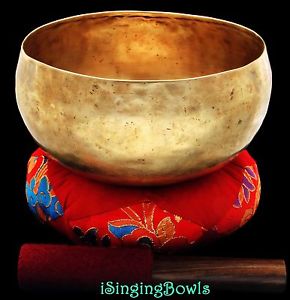 Antique Tibetan Singing Bowl: Lotus 7 7/8