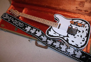 Fender Highway 1 Telecaster Custom-Made Hand-Tooled Waylon Leather Cover & Strap